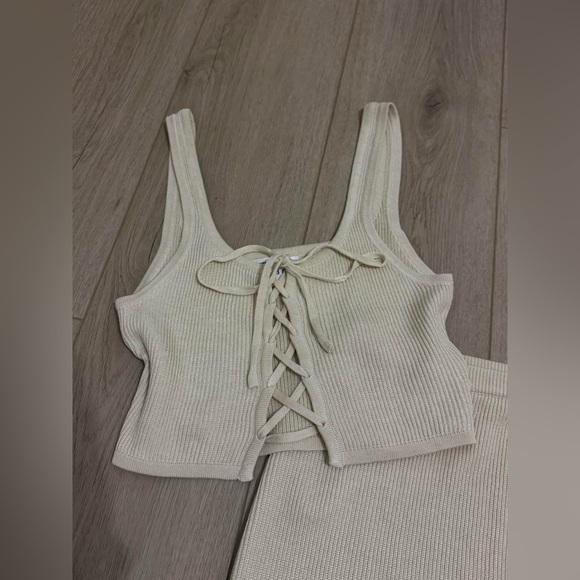 SABO Tan Knit Set With Tank and Maxi Skirt - Picture 2 of 5